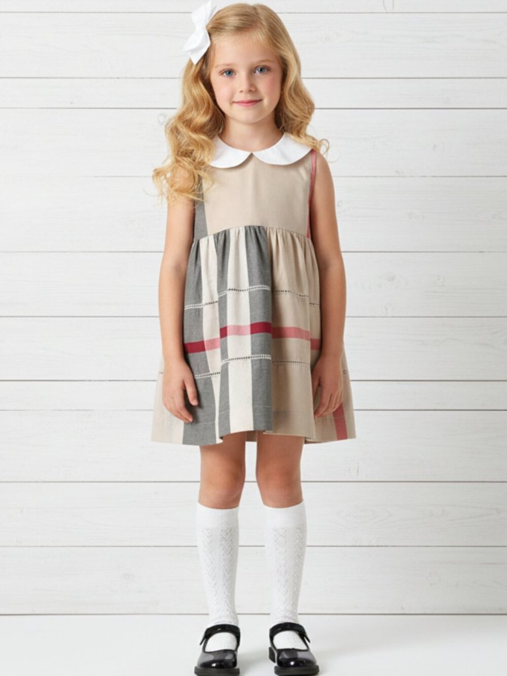 Tartan Plaid Boutique Collared Dress, girl's, NWT